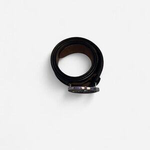 Gucci Brown Leather Belt with Silver Buckle